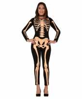 Halloween skelet verkleed morphsuit dames